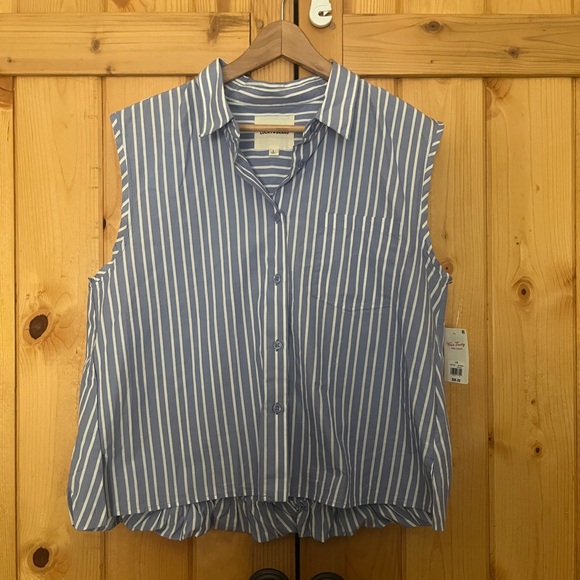 Lucky Brand Blue Striped Sleeveless Shirt - Picture 4 of 7